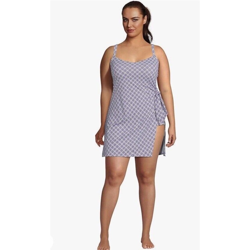 Lands' End Chlorine Resistant Sweetheart Swim Dress One Piece